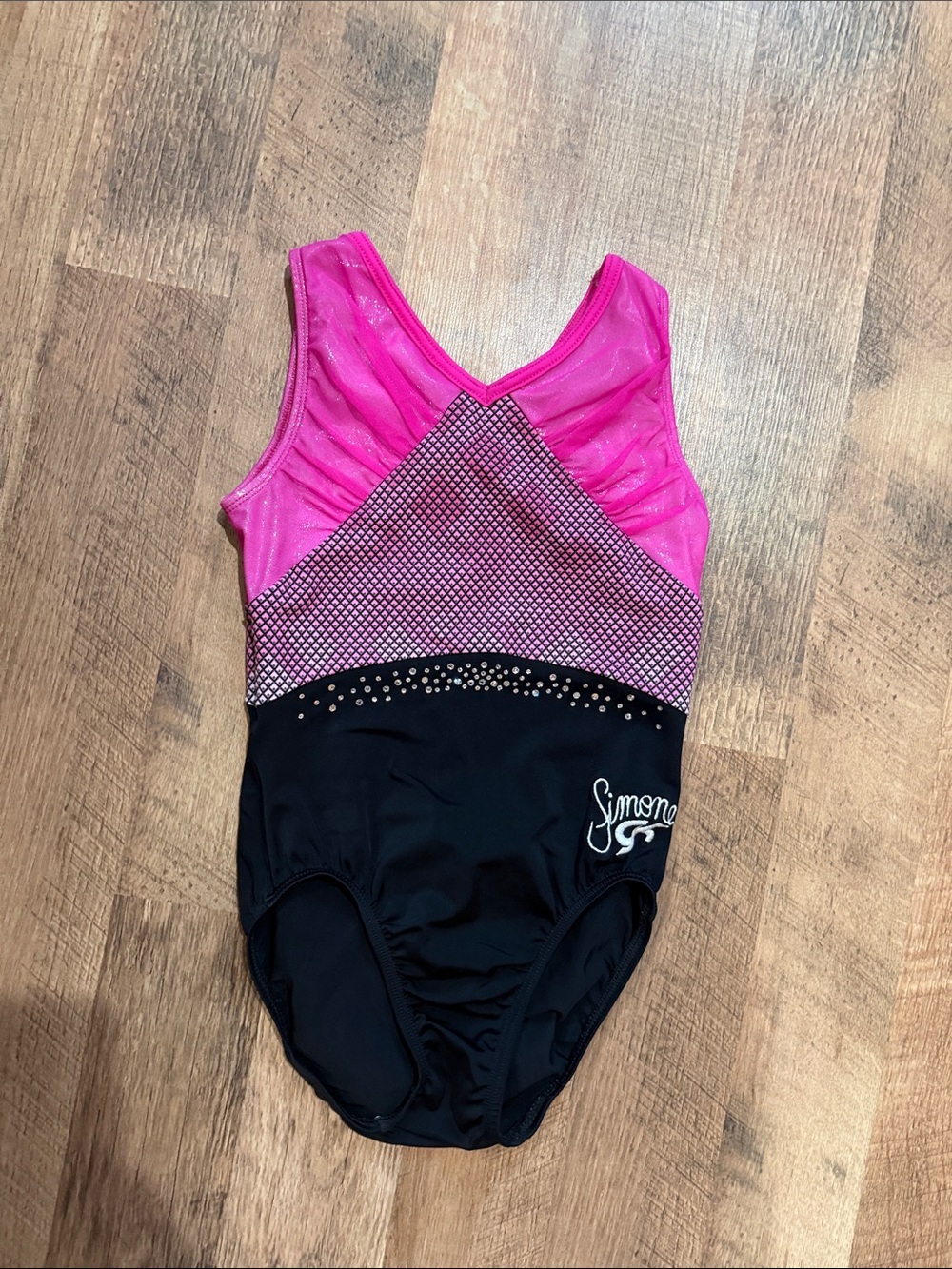 Pink and Black Simone GK Leotard - Size AXS